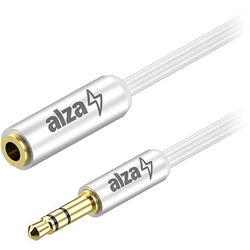 E-shop AlzaPower AluCore Audio 3.5mm Jack (M) to 3.5mm Jack (F) 1m silber