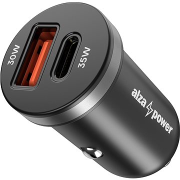 E-shop AlzaPower Car Charger P100 USB-A + USB-C Power Delivery 35W schwarz