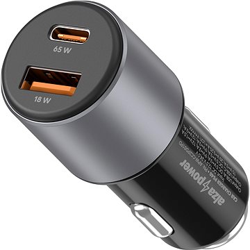 AlzaPower Car Charger P540 USB + USB-C Power Delivery šedá