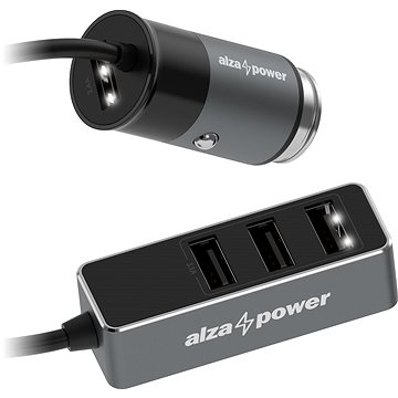 AlzaPower Car Charger X540 Multi Charge šedá