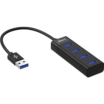 E-shop AlzaPower Core USB-A (M) für 4 × USB-A (F) - schwarz