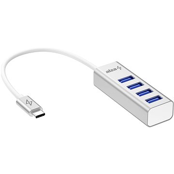 E-shop AlzaPower AluCore USB-C (M) für 4 × USB-A (F) - Silber