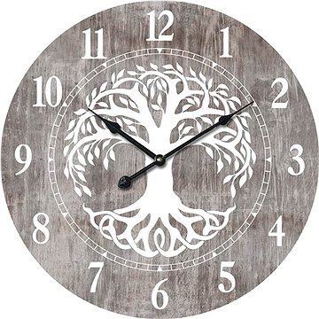 Nástěnné hodiny dřevěné, průměr 58 cm