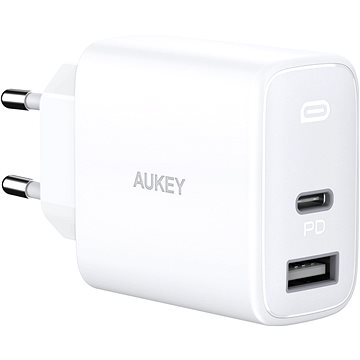Aukey Swift Series 32W 2-Port USB + USB-C PD Charger White