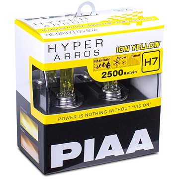 PIAA Hyper Arros Ion Yellow 2500KK H7 - teplé žluté světlo 2500K pro použití v extrémních podmínkách