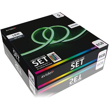 AVIDE Set LED pásek neon flex 3,6 W/m, RGB, se zdrojem 5 m