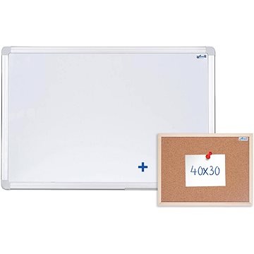 E-shop AVELI 90 × 60 cm, Aluminiumrahmen + Korkpinnwand 40 × 30 cm