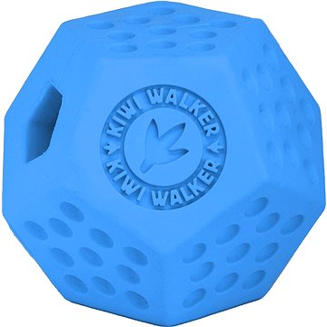 Kiwi Walker Gumová hračka DODECABALL s dierou na maškrty, Maxi 8 cm, Modrá