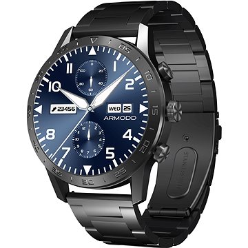 ARMODD Silentwatch 4 Pro, Black with Metal Strap + Silicone Strap