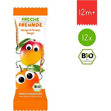 Freche Freunde BIO Ovocná tyčinka - Mango a pomeranč 12× 23 g