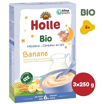 HOLLE BIO banánová Mléčná kaše 3× 250 g
