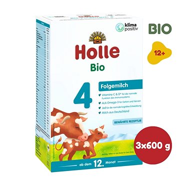 HOLLE BIO Dětská mléčná výživa 4 pokračovací 3× 600 g