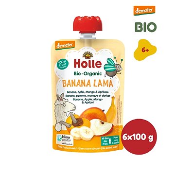 HOLLE Banana lama BIO banán jablko man go merunka 6× 100 g