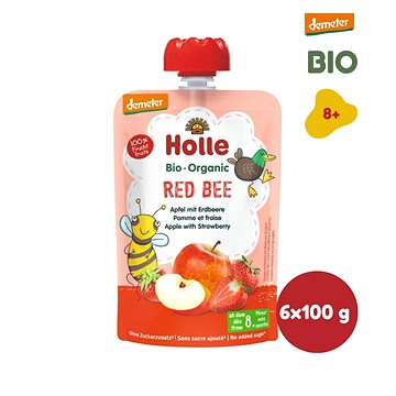 HOLLE Red Bee BIO jablko jahody 6× 100 g