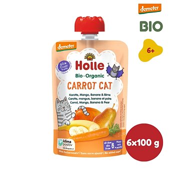 HOLLE Carrot Cat BIO pyré mrkev mango banán hruška 6× 100 g