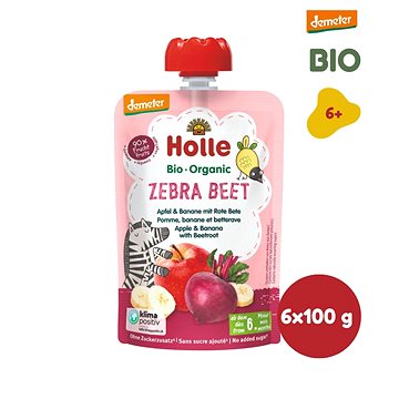 HOLLE Zebra Beet-BIO jablko banán a červená řepa 6× 100 g