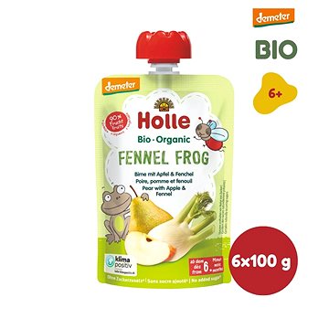 HOLLE Fennel Frog BIO pyré hruška jablko fenykl 6× 100 g
