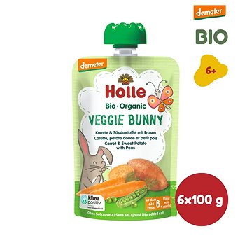 HOLLE Veggie Bunny BIO pyré mrkev batáty a hrášek 6× 100 g