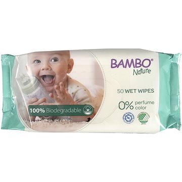 BAMBO NATURE Biodegradabilní vlhčené ubrousky 50 ks