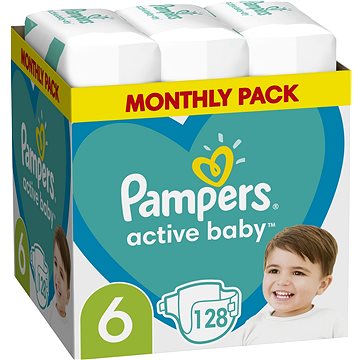 PAMPERS Active Baby vel. 6, Monthly Pack 128 ks