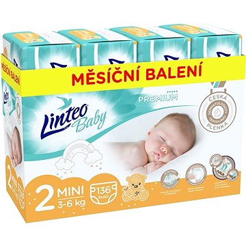 LINTEO Baby Prémium MINI (3–6 kg) 136 ks