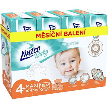 LINTEO Baby Prémium MAXI+ (10–17 kg) 184 ks