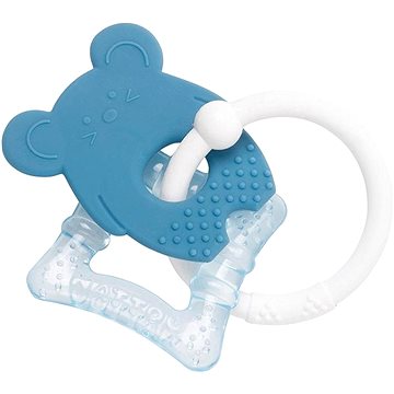 Nattou kousátko silikonové s chladící částí bez BPA modrá myška