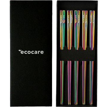 ECOCARE Kovové Sushi Hůlky Box Rainbow 10 ks