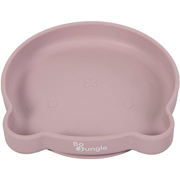 Bo Jungle silikonový talíř s přísavkou Bear Pastel Pink