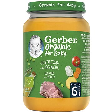 GERBER ORGANIC dětský příkrm zelenina s telecím masem 190 g