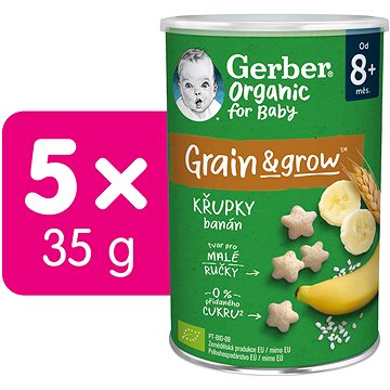 GERBER Organic křupky banánové 5× 35 g