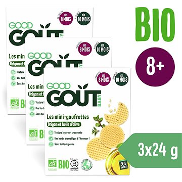 Good Gout BIO wafle s oregánem a olivovým olejem (3× 24 g)