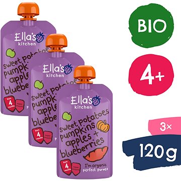 Ella's Kitchen BIO Batáty, dýně a jablko (3× 120 g)