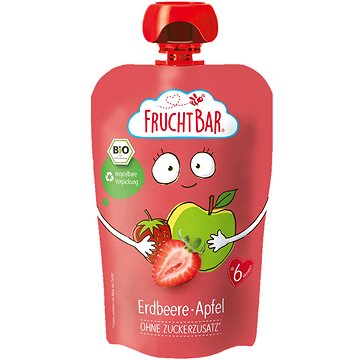 FruchtBar BIO ovocná kapsička s jablkem a jahodou 100 g