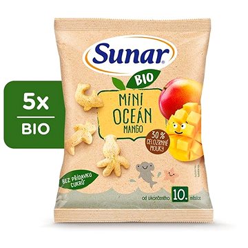 Sunar BIO dětské křupky mini oceán mango 5× 18 g
