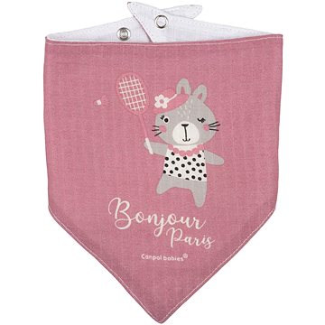 Canpol babies mušelínový slintáček Bonjour Paris růžový, 2 ks