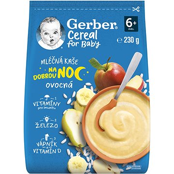 GERBER Cereal mléčná kaše Dobrou noc ovocná 230 g
