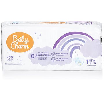 BABY CHARM Super Dry Flex vel.1 Newborn, 2-5 kg (50 ks)