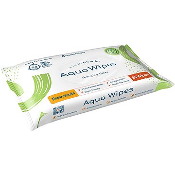 Aqua Wipes 100% rozložitelné ubrousky 99% vody, 56 ks