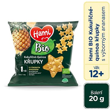 Hami Bio kukuřičné-quinoa křupky s ananasem 20 g, 12+
