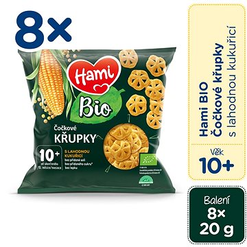 Hami Bio čočkové křupky s kukuřicí 8× 20 g, 10+