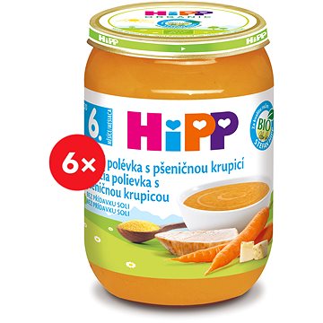 HiPP BIO Kuřecí polévka s pšeničnou krupicí 6× 190 g