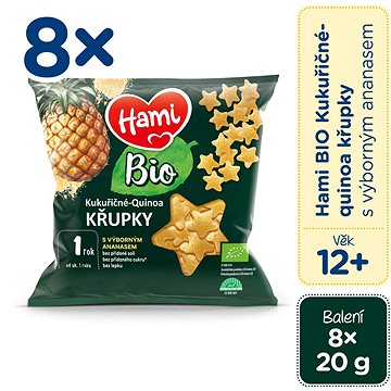 Hami Bio quinoa křupky s ananasem 8× 20 g, 12+