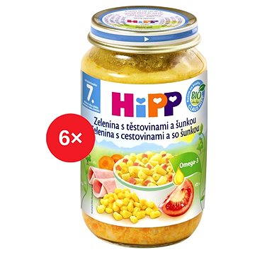 HiPP BIO Zelenina s těstovinami a šunkou - 6× 220 g
