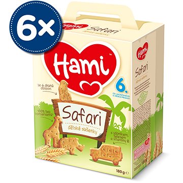 Hami sušenky Safari 6+ 6× 180 g