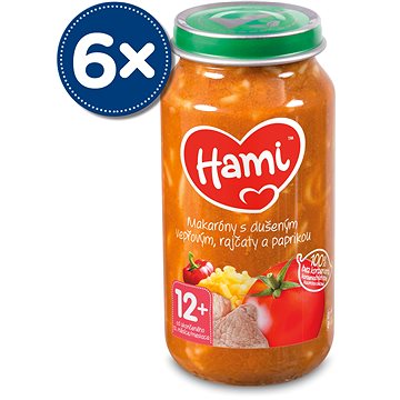 Hami Makaróny s dušeným vepřovým, rajčaty a paprikou 6× 250 g