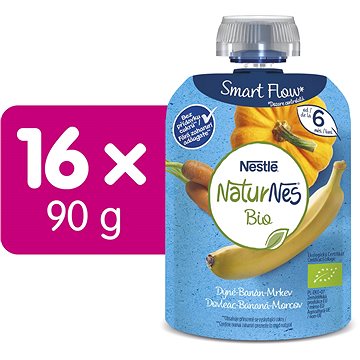 NESTLÉ NATURNES BIO Dýně Banán Mrkev 16× 90 g (7613036895569)