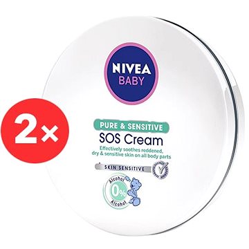 NIVEA Baby Pure&Sensitive SOS Cream 2× 150 ml