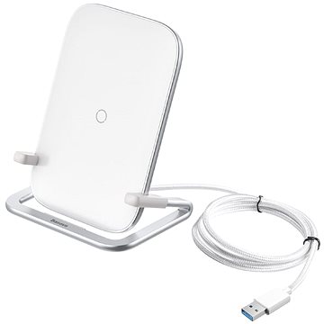 E-shop Baseus Rib Horizontal and Vertical Holder Wireless Charging 15W White