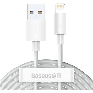 E-shop Baseus Simple Wisdom Lightning Data Cable 1.5m White (2 Stk.)